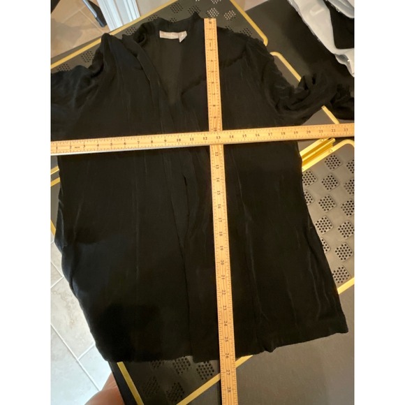 Travelers by Chico's Black Open Front Cardigan 3/4 Sleeve Sz 2 Med US 12 Casual - Picture 7 of 8